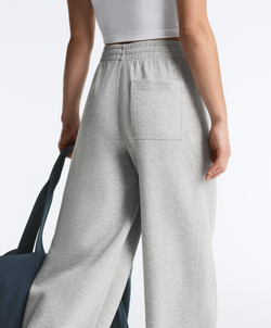 OYSHO Брюки прямого кроя из меланжевого пике, серый меланж