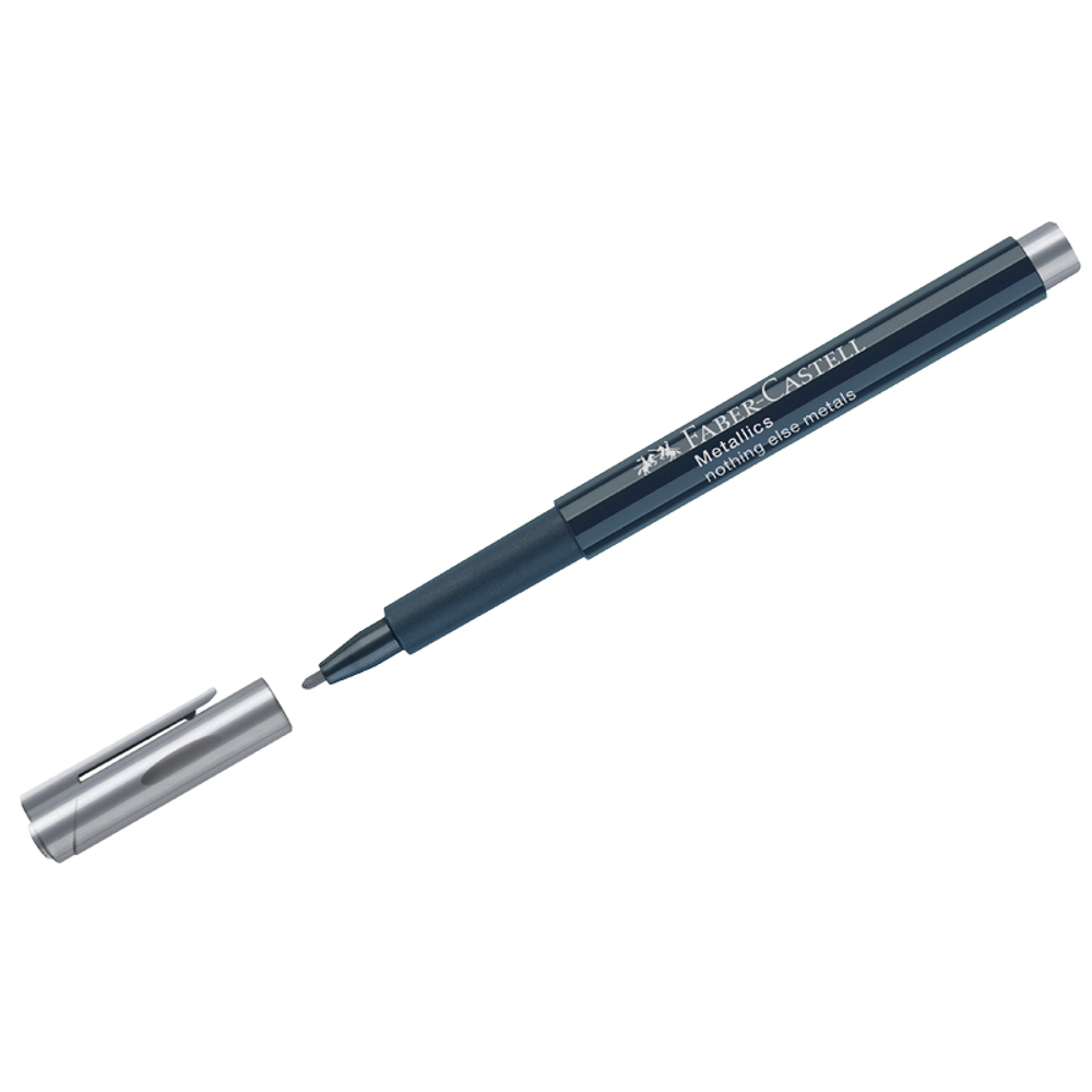 Маркер для декорирования Faber-Castell "Metallics", серебро, пулевидный, 1,5мм