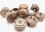Выключатель ретро двухтумблерный "Бронза", латунь, PETRUCCI 303VBR / 2 группы света, проходной