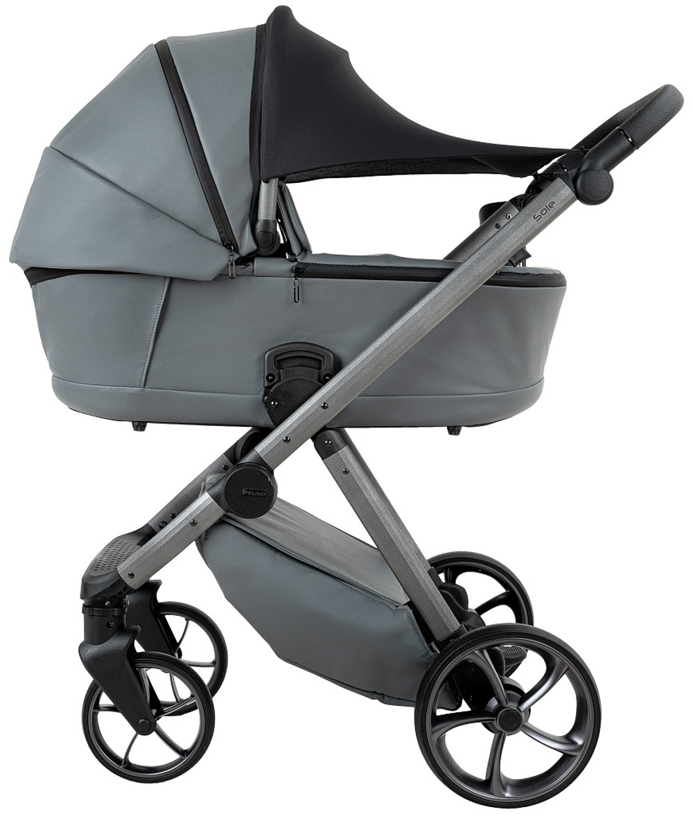 Детская коляска Pituso Sole Leather 2 в 1 PMPL/04 Grey