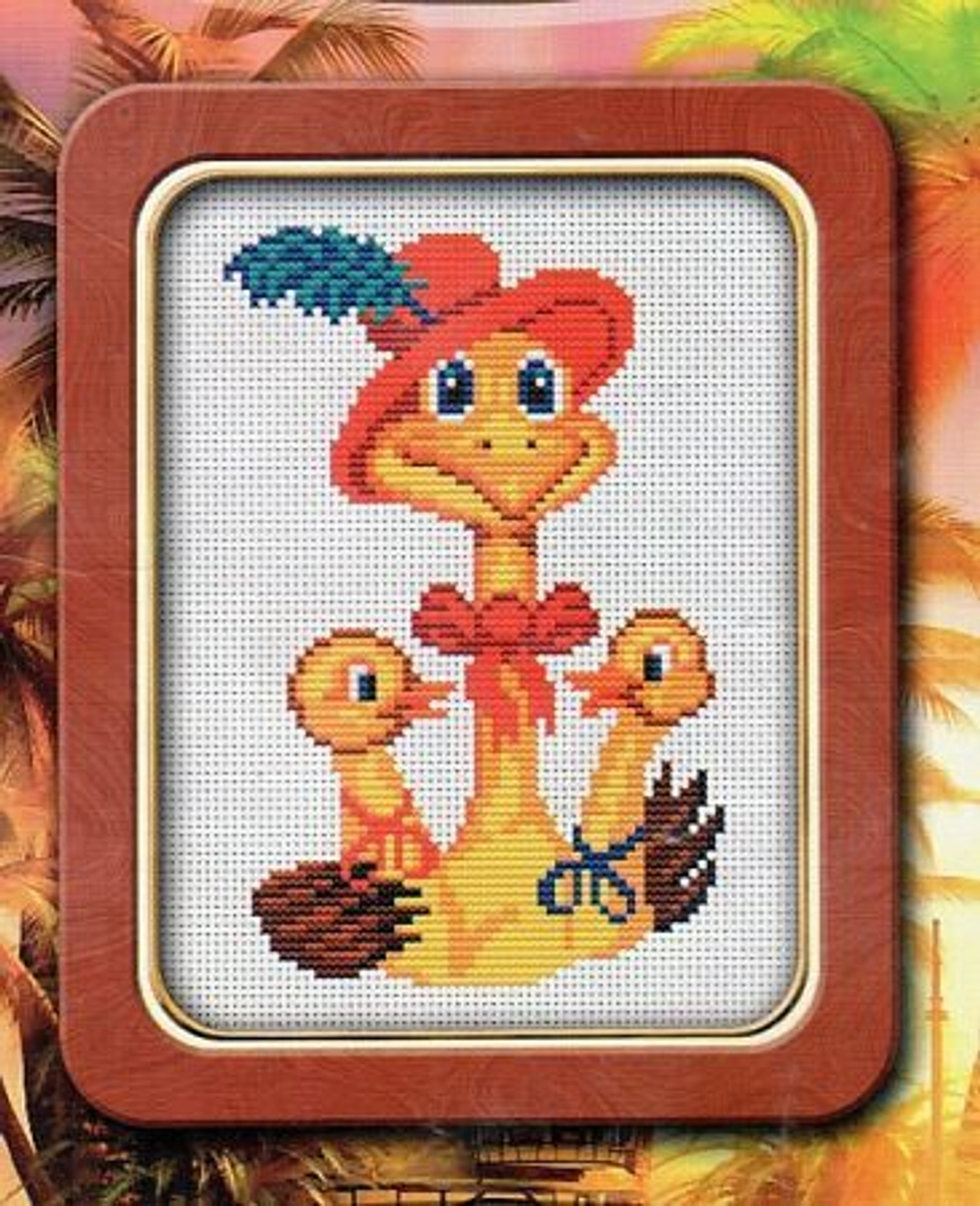 "Страусы"-104-вышивка