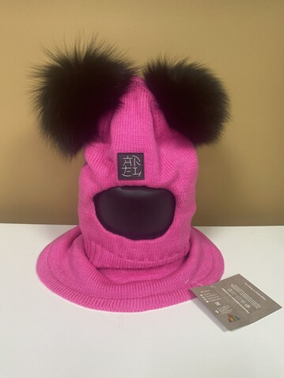 Шлем зимний на девочку "Коко" ярко-розовый, размер 52