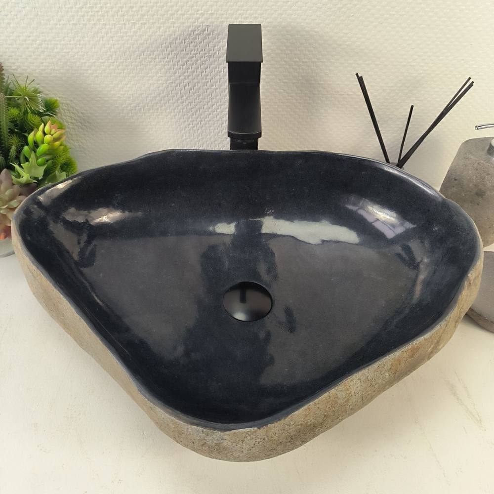 Каменная раковина из речного камня RS-05234 (56*41*15) 0862 из натурального камня