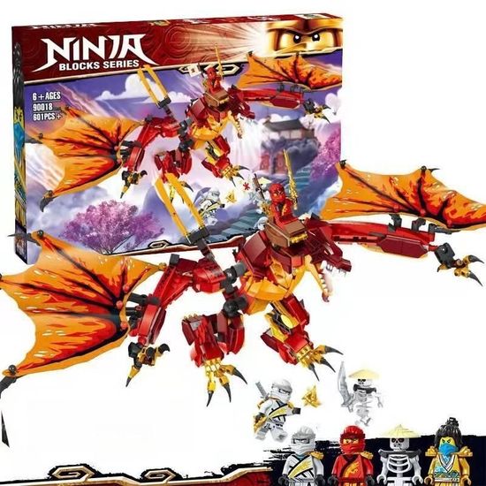 Конструктор NINJA " Атака огненного дракона " , 601 дет.