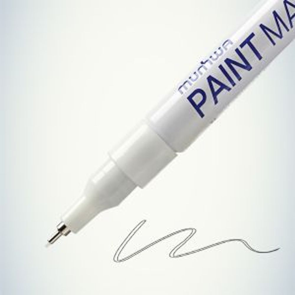 Маркер-краска Extra Fine Paint Marker 1мм, нитрооснова, белый MunHwa