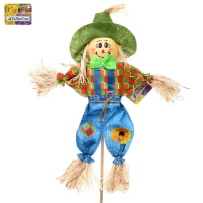 Фигура садовая «Пугало - Джорджик» в салатовой шляпе 30 (50) см ДоброСад