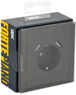 FORTE&PIANO Розетка 1-местная с заземлением с защитными шторками винтовое крепление 16А USB A+A 3,1А FP345 серый IEK