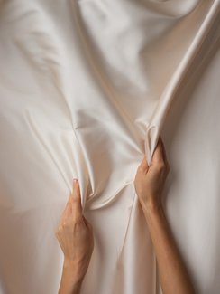 Шелк искусственный стрейч, арт. 2207, Китай, крем