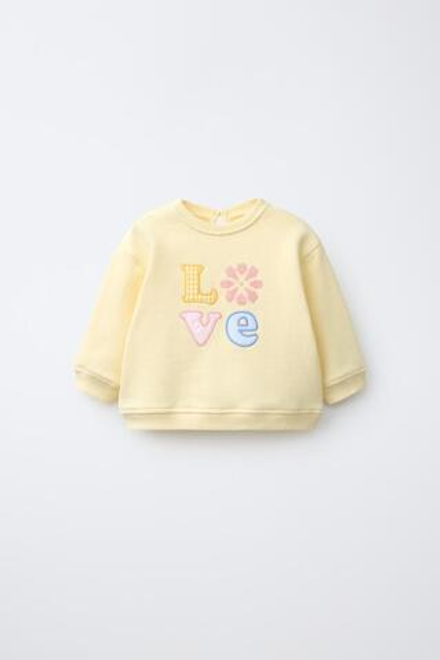 ZARA ТОЛСТОВКА С ВЫШИВКОЙ, ЖЕЛТЫЙ