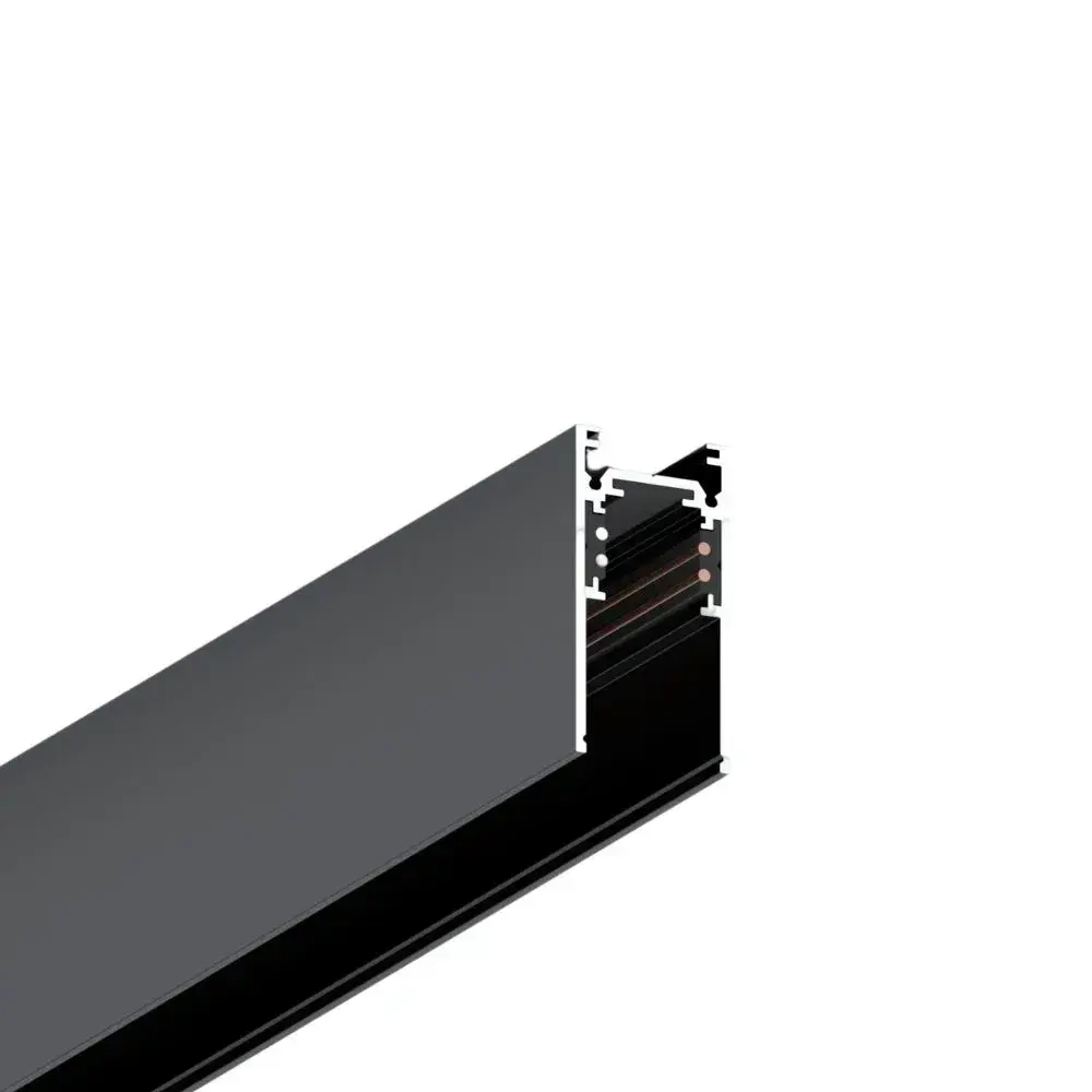 Трек для натяжного потолка 2000мм/ 2 торцевые заглушки/ 48V, черный