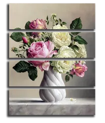 Модульная картина "Розы в вазе"