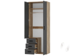 Шкаф 2-х створчатый МС Вегас ШК-03 (дуб каньон/графит)