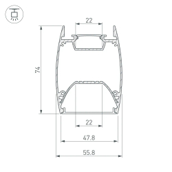 Профиль ARH-LINE-4874-DUAL-2000 ANOD (Arlight, Алюминий) 036345