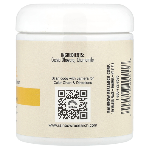 Rainbow Research, хна, краска и кондиционер для волос, блонд, 113 г (4 унции)