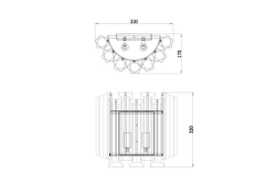 Бра настенное 32x33x17см Garda Decor прозрачное стекло/железо