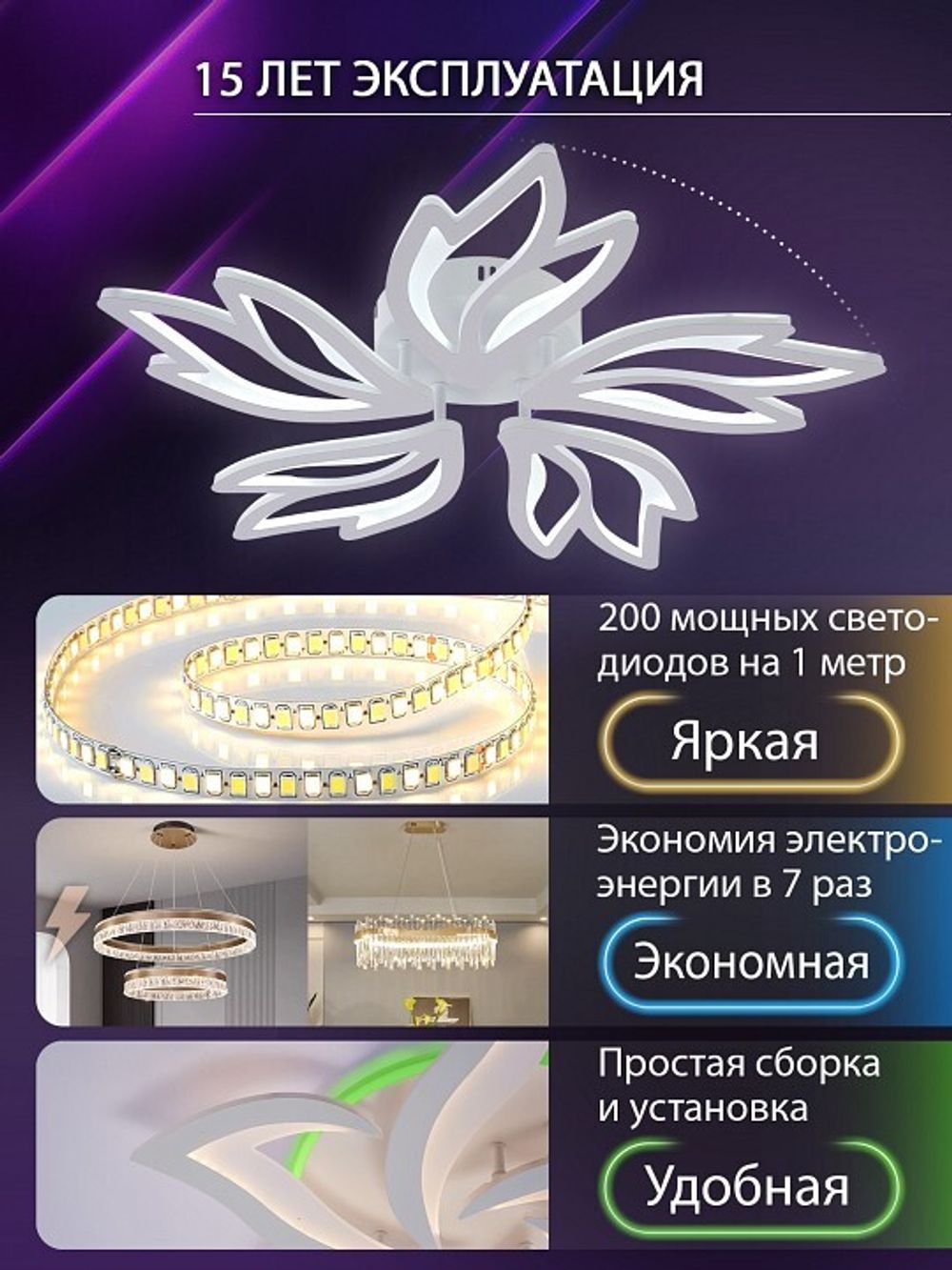 Потолочная люстра Natali Kovaltseva RIF LED LAMPS 81118/4C