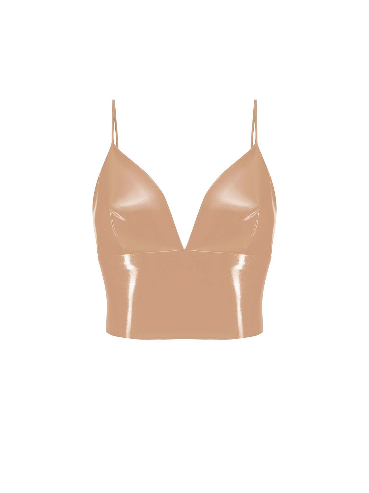 Укороченный топ-бюстье из лаке