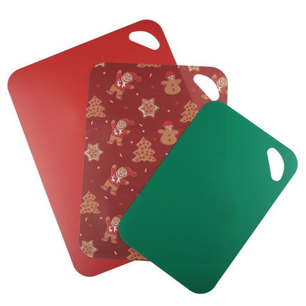Набор досок разделочных гибких 3шт "Новогодний" 38х29см, 33,5х24см, 29х19см, пластик