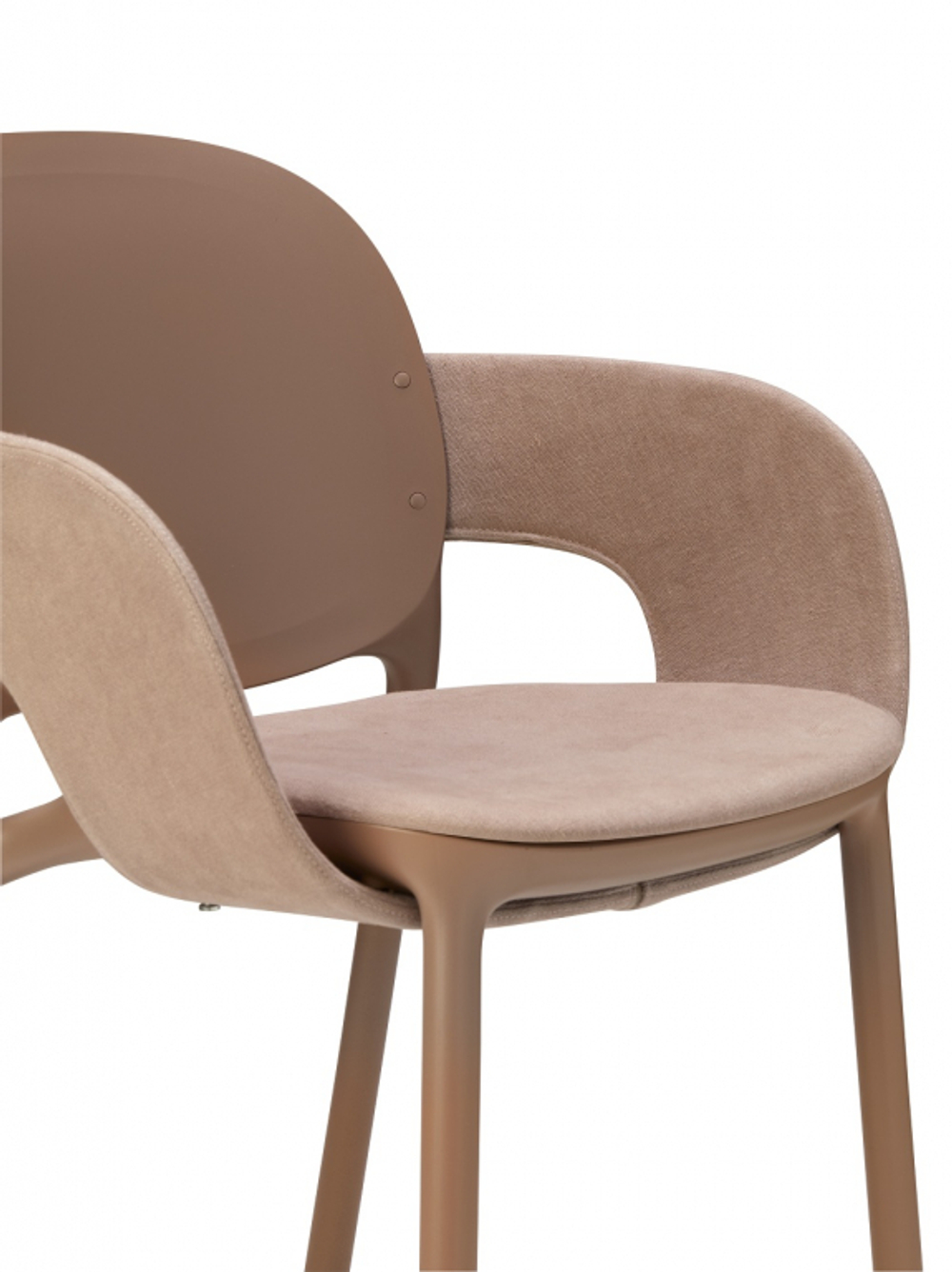 Кресло пластиковое с обивкой Scab Design Hug, карамельный