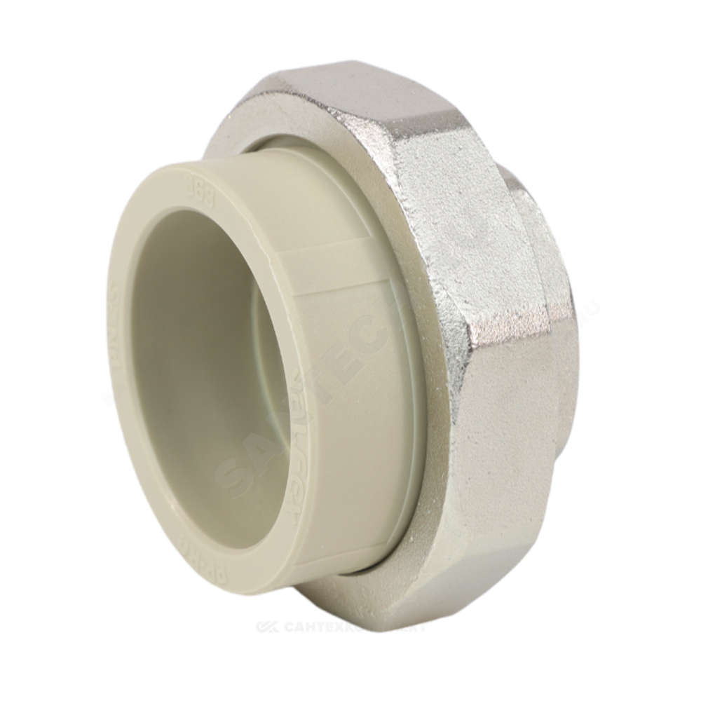 Муфта PP-R комбинированная разъемная серая Дн 63х2" ВР VALFEX 10155050Г