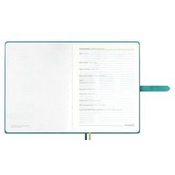 Ежедневник недатированный ESCALADA, А5+, 160 л., арт. 70580/ 10 ПРИСТИН МЯТНЫЙ (кожзам: 175x245 мм, твёрдый переплёт, материал обложки: искусственная кожа "Пристин", искусственная кожа "Снейк"; способ крепления блока: ниткошвейный; декор: блинтовое т