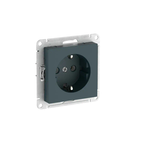 Atlas Desing Розетка с заземлением без шторок, 16А, мех., быстрозажим. клем., Изумруд