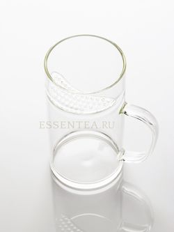 Чашка стеклянная "Банги" с ручкой  и стеклянным фильтром 340 мл