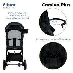 Pituso Коляска прогулочная CAMINO+ Black