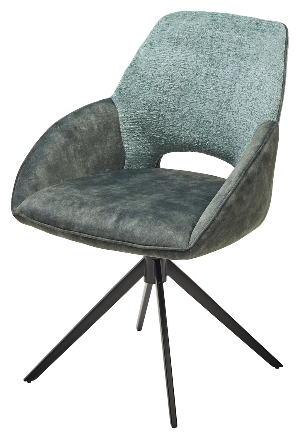 Стул М-City DISAUR Беррис (Berries) поворотный на 360 градусов, Зеленый Loris-39, Тем-Зеленый 7525-156, Велюр, Черный каркас