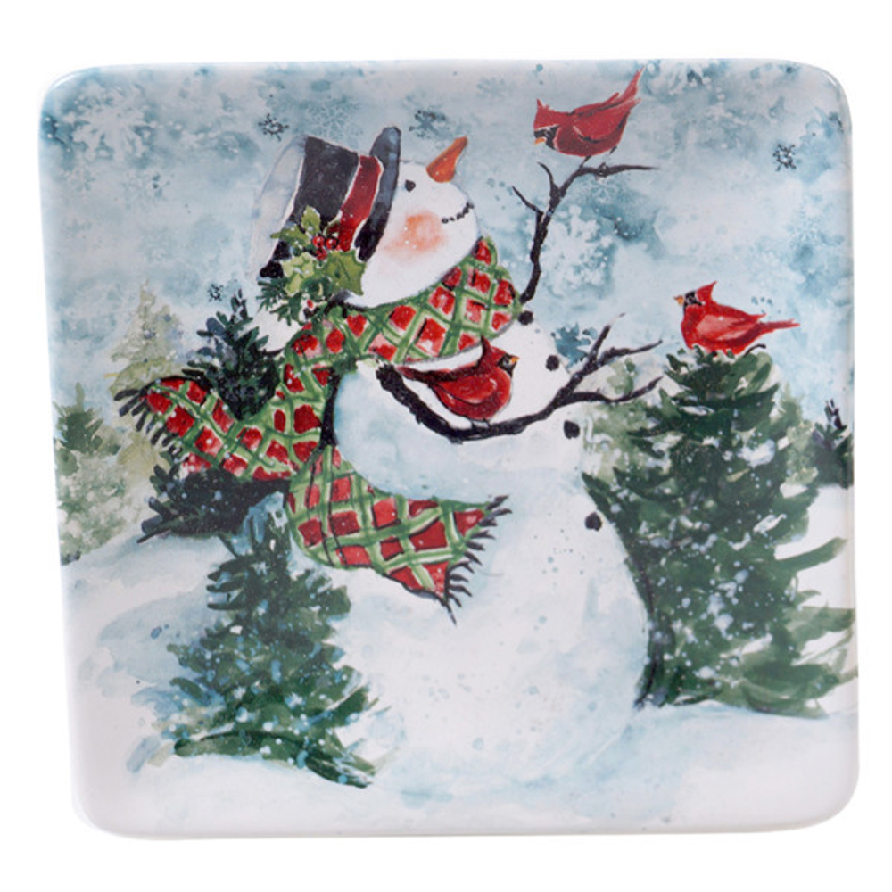 Тарелка десертная Certified Int. Снеговик 15см