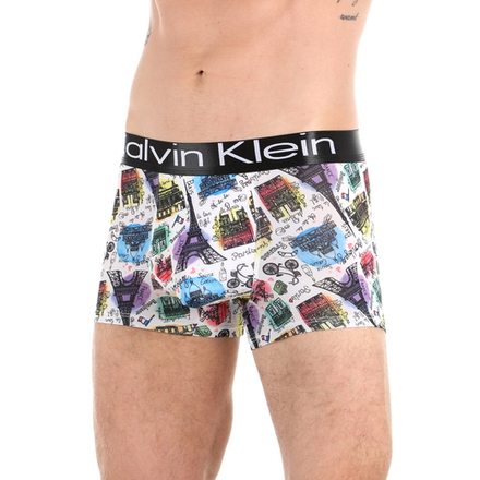 Мужские трусы боксеры белые с принтом "Франция" Calvin Klein