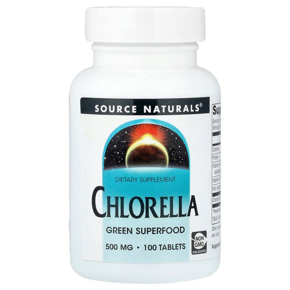 Source Naturals, хлорелла, 500 мг, 100 таблеток