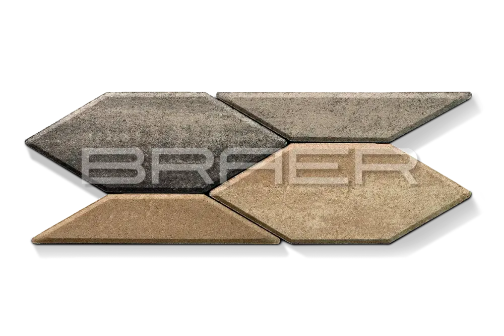 Тротуарная плитка Braer Карат, Color Mix Миндаль, 80 мм