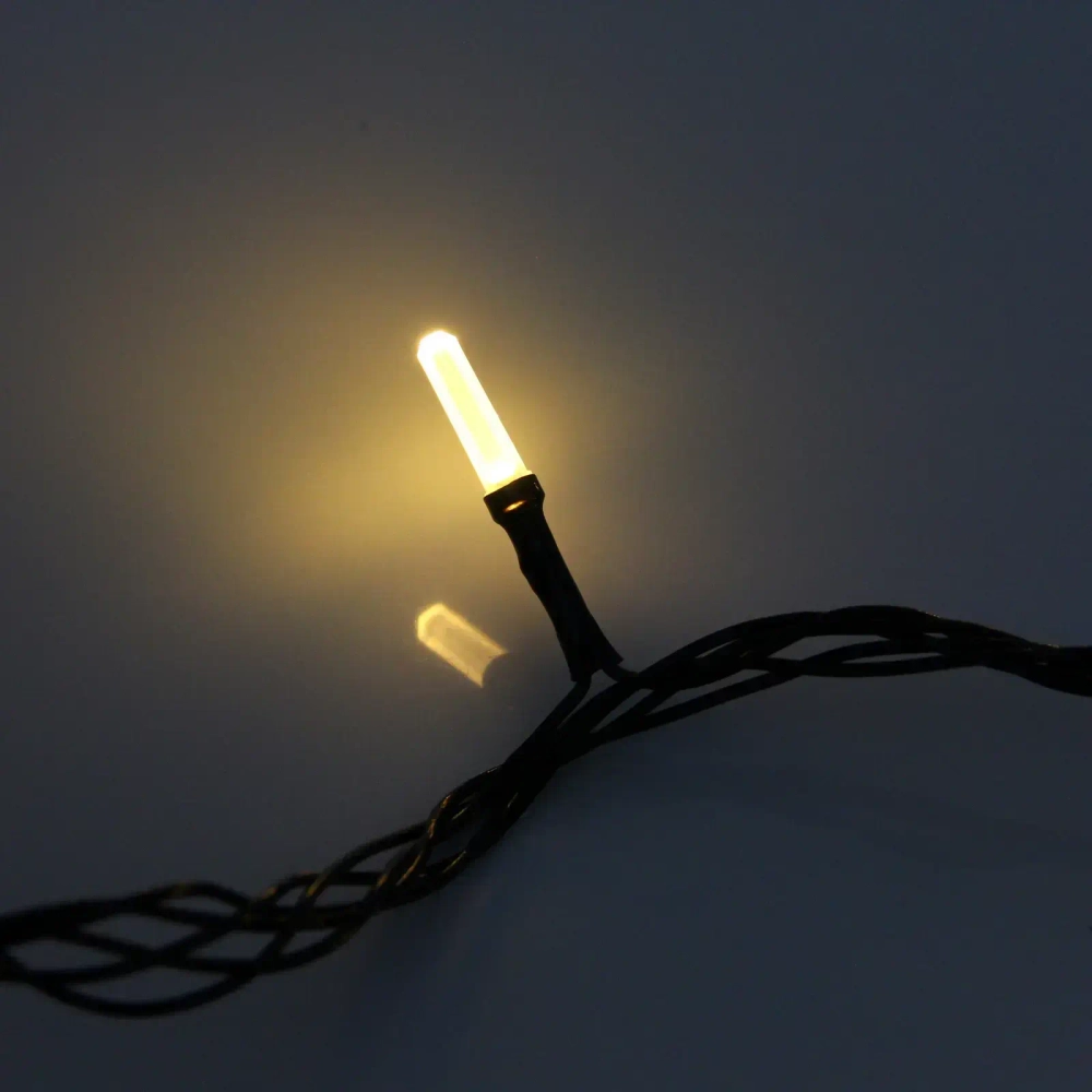 Гирлянда для дома «Кристаллы» 9,5 м 100 ламп LED черный пров., 8 реж.,IP-40, Теплый белый (возможность соединения)