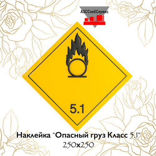 Наклейка "Опасный груз Класс 5.1" 250х250