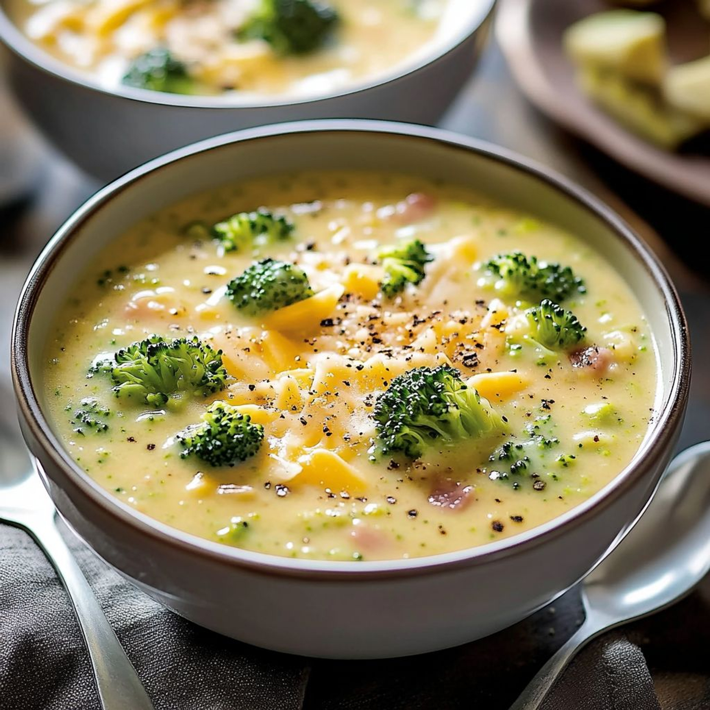 Сливочный суп с брокколи и курицей