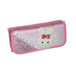 Пенал - косметичка Alingar, ткань, молния, боковой карман, 80 х 200 мм, "Зверята", ассорти (красный,голубой,фиолет), мишка, зайчик