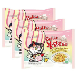 Лапша быстрого приготовления 140 гр х 4 шт SamYang Buldak Hot chicken Carbonara / Самьянг со вкусом острой курицы в соусе карбонара