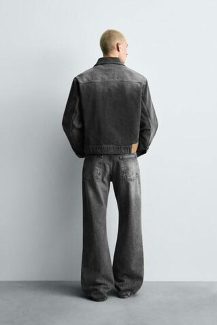 ZARA ДЖИНСЫ WIDE FLARE FIT, СЕРЫЙ