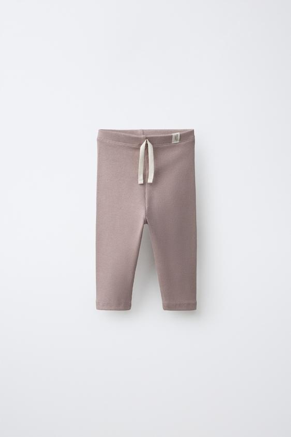 ZARA ЛЕГИНСЫ В РУБЧИК С НАШИВКОЙ, ПУДРОВО-РОЗОВЫЙ