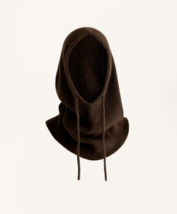 OYSHO Вязаная балаклава в рубчик, коричневый