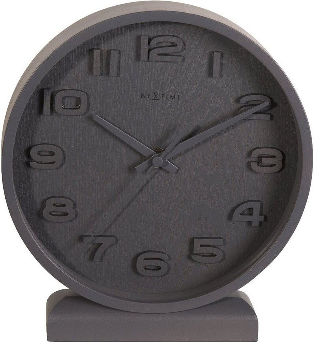 Настольные часы NeXtime Wood Wood Small, дерево, 20 см, серые