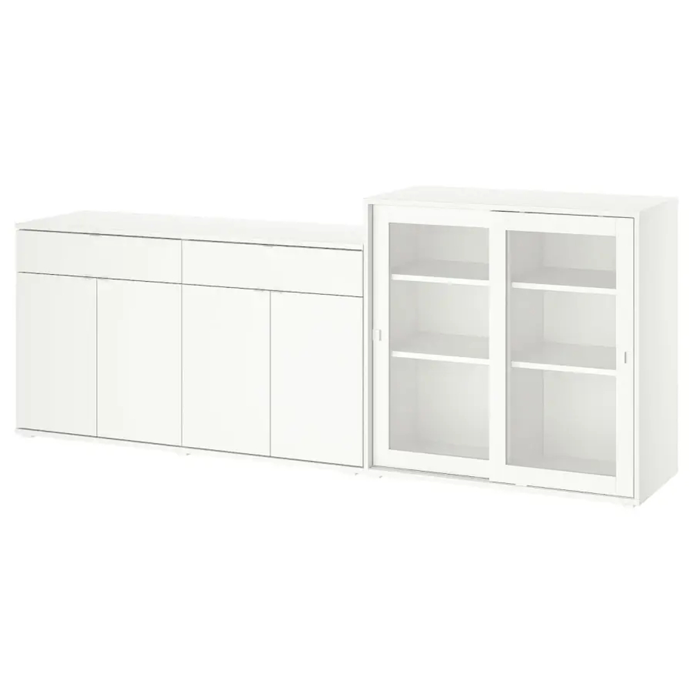 Книжный шкаф - VIHALS IKEA/ ВИХАЛС ИКЕА,   235х90 см, белый