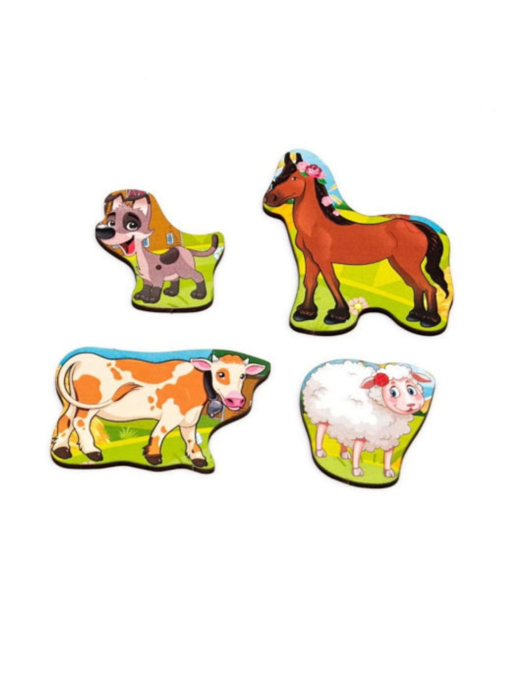 011903/Рамка-вкладыш двойная "Чей малыш?", корова-собака-овца-лошадь/105