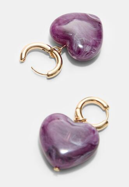 STRADIVARIUS Серьги-сердечки, сиреневый
