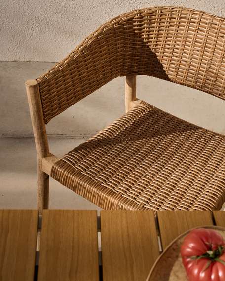 Плетеный стул Pola, массив эвкалипта, ротанг