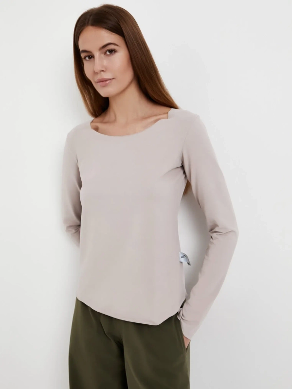 Лонгслив Базовый Песочный