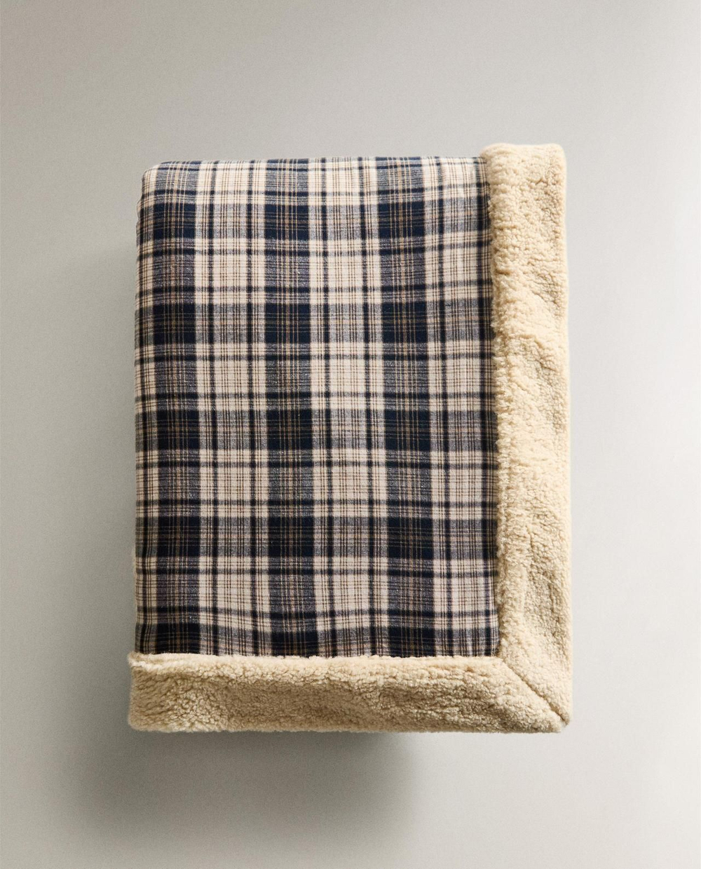 Zara Home - Плед с эффектом меха, синий, 140x190 см