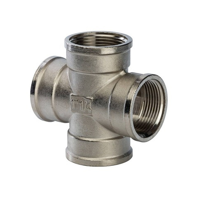 Крестовина STOUT SFT 0031 - 1"1/4 (для стальных труб, латунь никелированная)