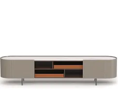 Тумба под ТВ 4608, 200х45 см, экокожа, керамика